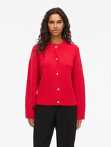Vila Marley L/S Button Cardigan - Red