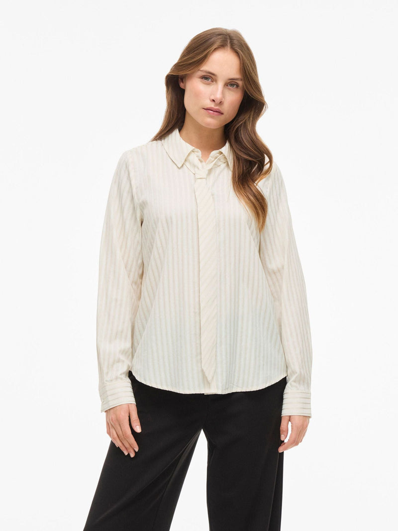 Vila Fija L/S Tie Shirt
