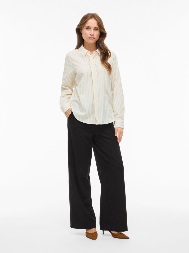 Vila Fija L/S Tie Shirt
