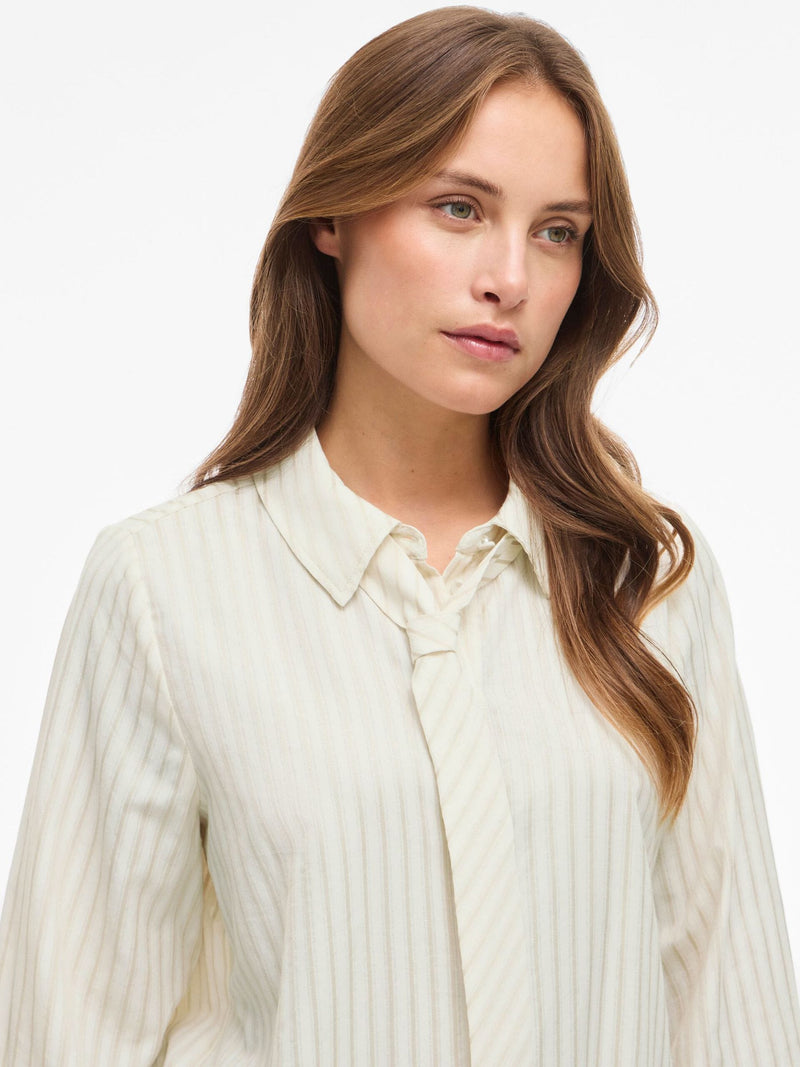 Vila Fija L/S Tie Shirt