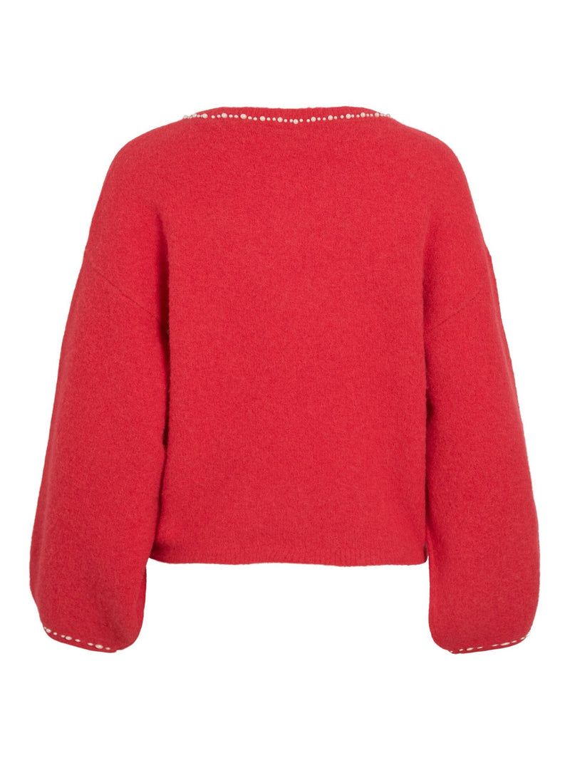 Vila Stella L/S Pearl Detail Pullover