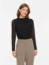 Vila Rikke L/S Funnel Neck Top - Black