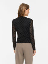 Vila Rikke L/S Funnel Neck Top - Black