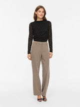 Vila Rikke L/S Funnel Neck Top - Black