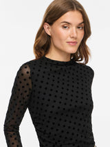 Vila Rikke L/S Funnel Neck Top - Black
