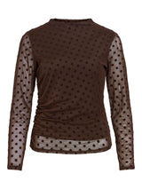 Vila Rikke L/S Funnel Neck Top - Brown