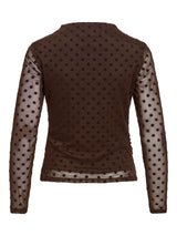 Vila Rikke L/S Funnel Neck Top - Brown
