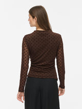 Vila Rikke L/S Funnel Neck Top - Brown