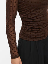 Vila Rikke L/S Funnel Neck Top - Brown