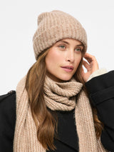 Vila Nara New Knit Beanie - Nature Melange