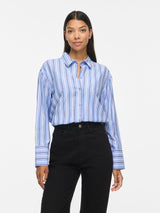 Vila Lora Striped L/S Shirt - Vista Blue