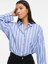 Vila Lora Striped L/S Shirt - Vista Blue