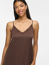 Vila vionara S/L Lace Dress - Coffee Bean