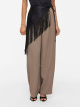 Vila Evaly Fringe Scarf  - Black