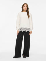 Vila Sif L/S Detail Shirt - White