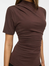 Vila Pinna Highneck Top - Coffee Bean