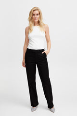 Pulz Bindy HW Pant Wide Leg - Black