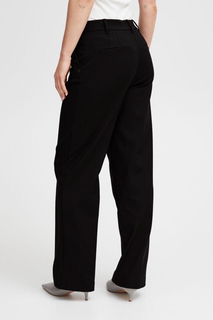 Pulz Bindy HW Pant Wide Leg - Black