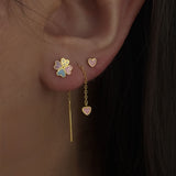 Stine A Love Hearts Clover Multi Enamel Earring