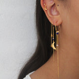 Stine A Bella Moon Earring with Double Chain