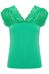 Culture Poppy Lace Top - Holly Green