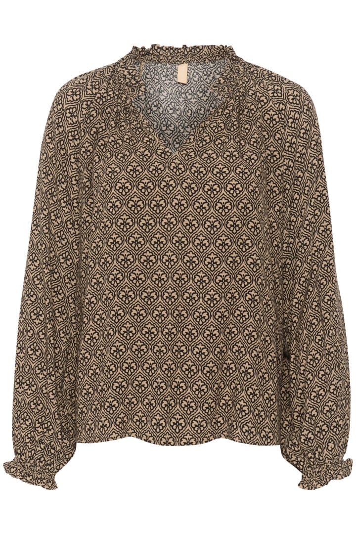 Culture Safi Bello Blouse - Sand Graphic