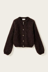 Noella N-Kea Mohair Cardigan - Dark Brown Chocolate