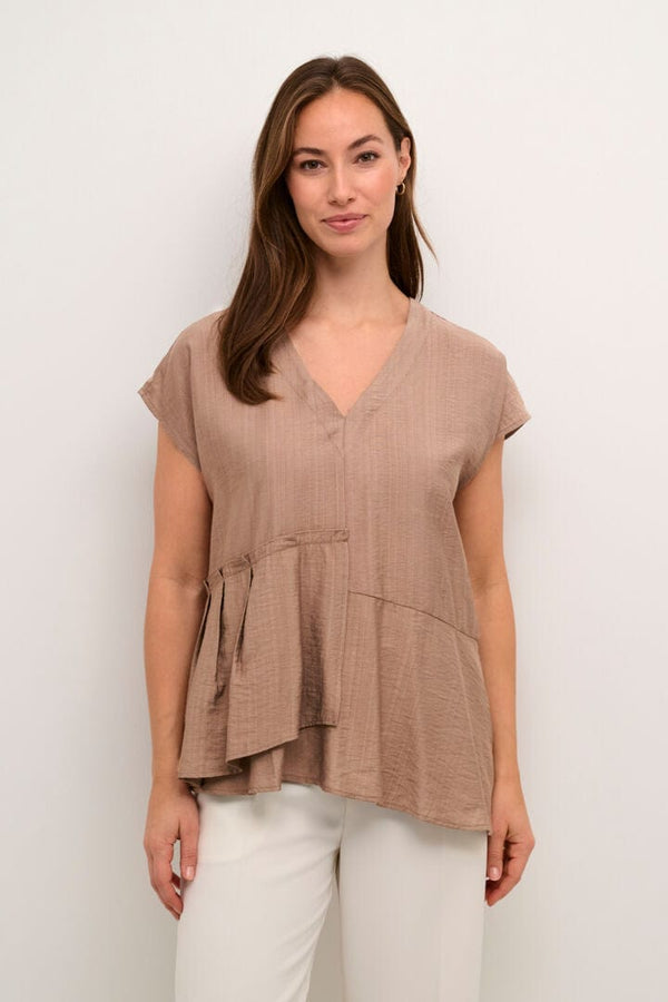 Culture Amino Blouse - Taupe Gray