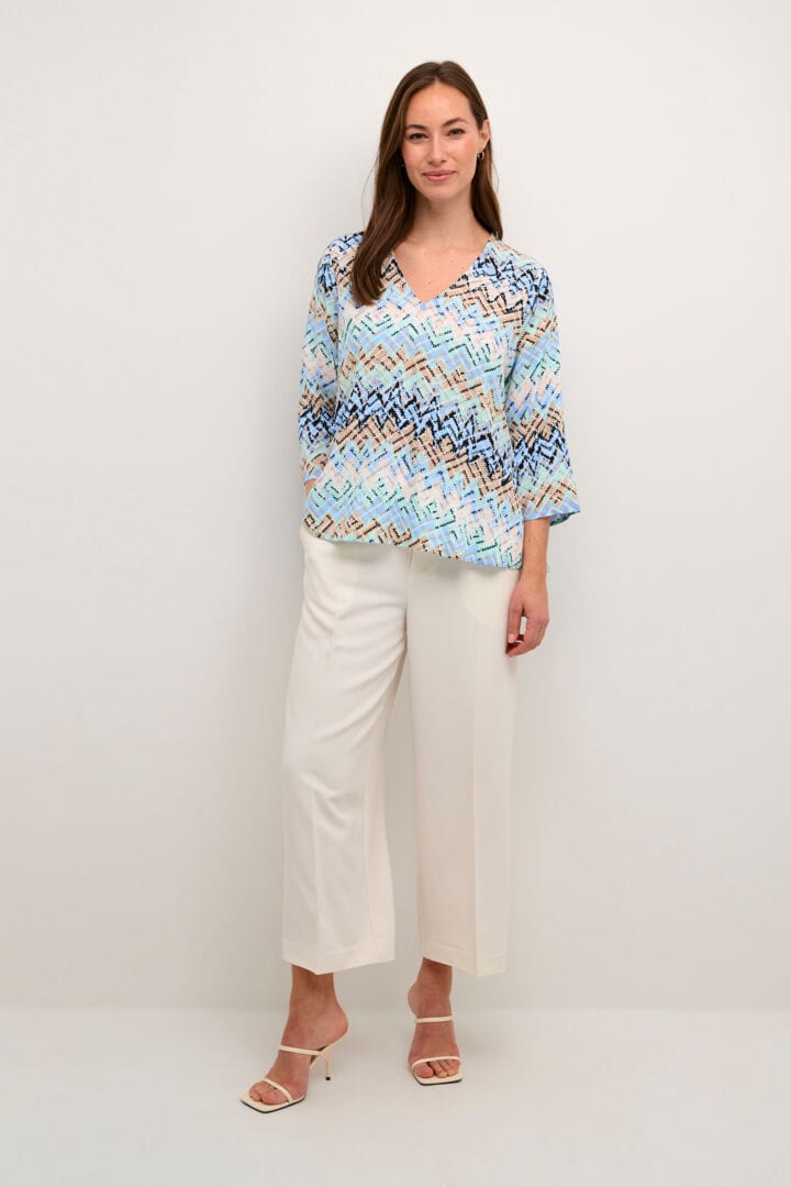 Culture Kendall Blouse - Blue Graphic