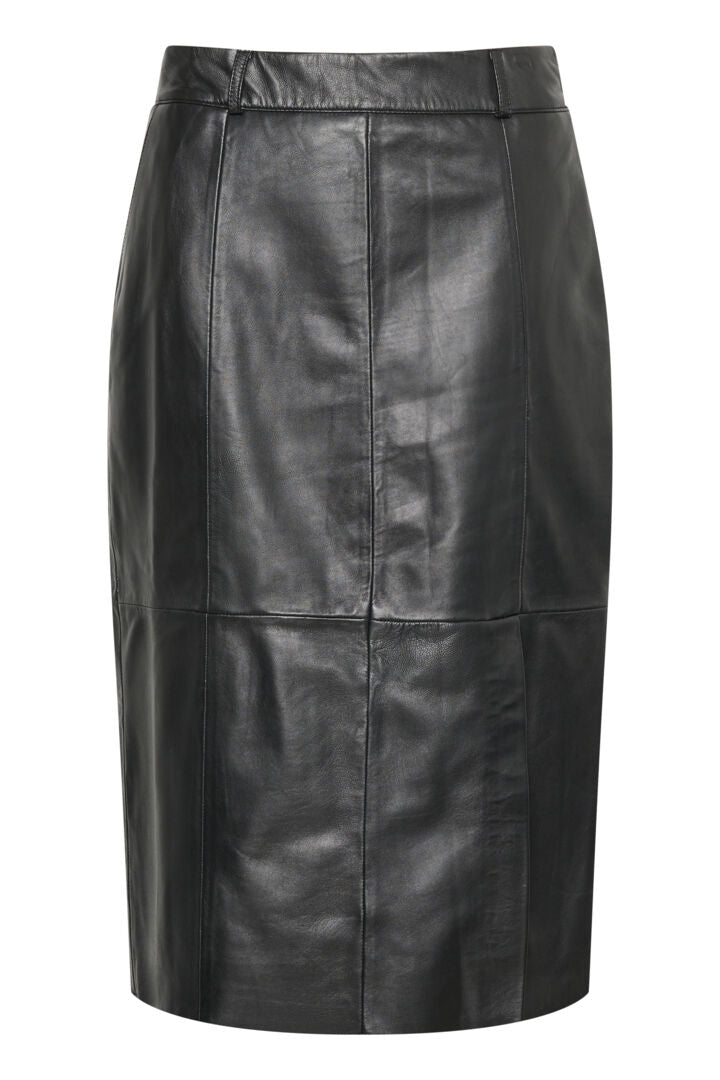 Culture Bloma Canja Leather Skirt - Black