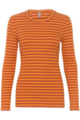 Culture Dolly  LS T-shirt - Spice Orange Stripe