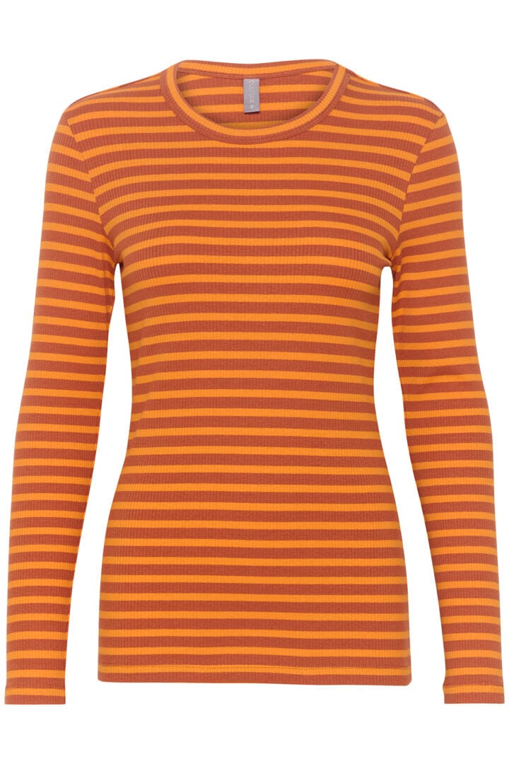 Culture Dolly  LS T-shirt - Spice Orange Stripe