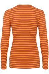 Culture Dolly  LS T-shirt - Spice Orange Stripe