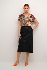 Culture Bloma Canja Leather Skirt - Black