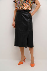 Culture Bloma Canja Leather Skirt - Black