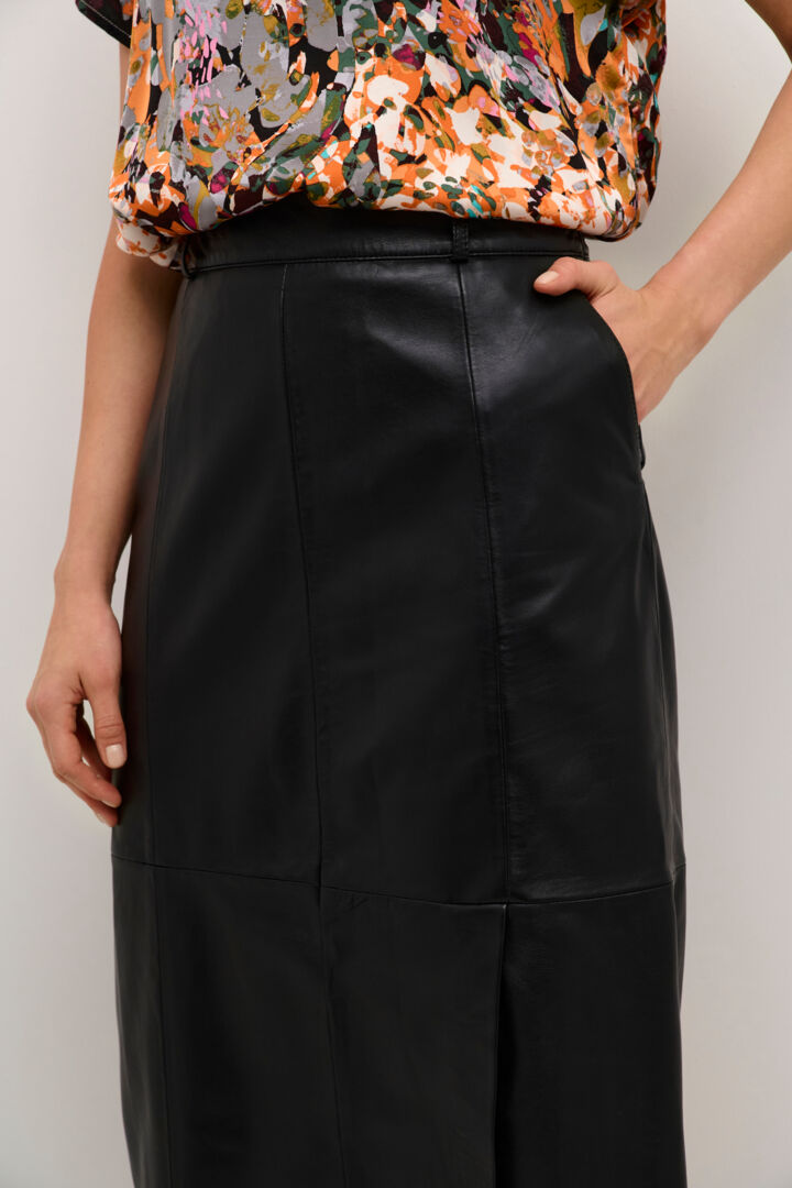 Culture Bloma Canja Leather Skirt - Black