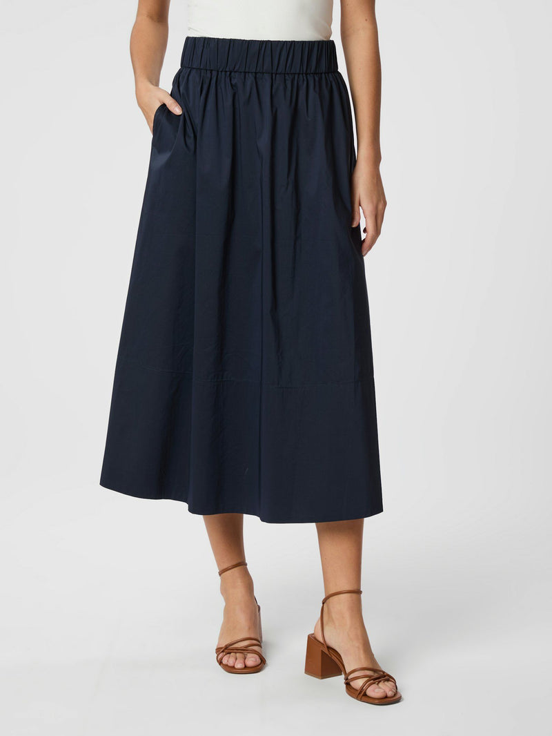 Neo Noir Yara Poplin Skirt - Navy