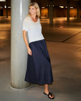 Neo Noir Yara Poplin Skirt - Navy