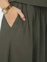Neo Noir Yara Poplin Skirt - Army