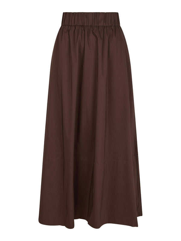 Neo Noir Yara Poplin Skirt - Dark Brown