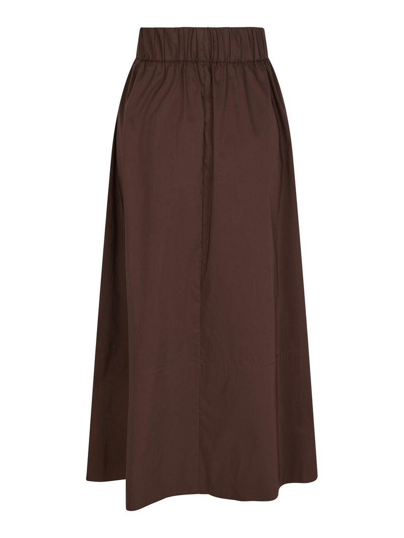 Neo Noir Yara Poplin Skirt - Dark Brown