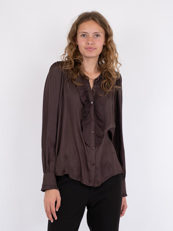 Neo Noir Zola Blouse - Dark Brown