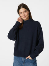 Neo Noir Paulina Knit Blouse - Navy