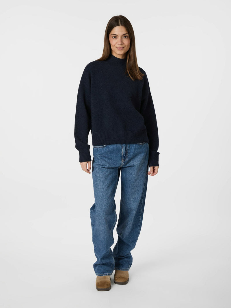 Neo Noir Paulina Knit Blouse - Navy