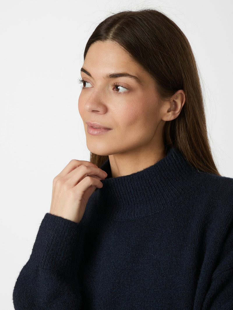 Neo Noir Paulina Knit Blouse - Navy