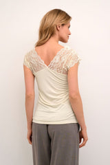 Culture Poppy Lace Top - Whitecap