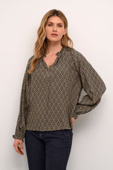 Culture Safi Bello Blouse - Sand Graphic