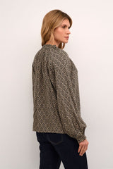 Culture Safi Bello Blouse - Sand Graphic