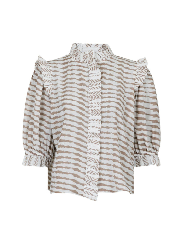 Neo Noir Chacha Graphic Blouse - Sand