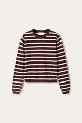 Noella Muna LS Knit - Blush Chocolate Stripe